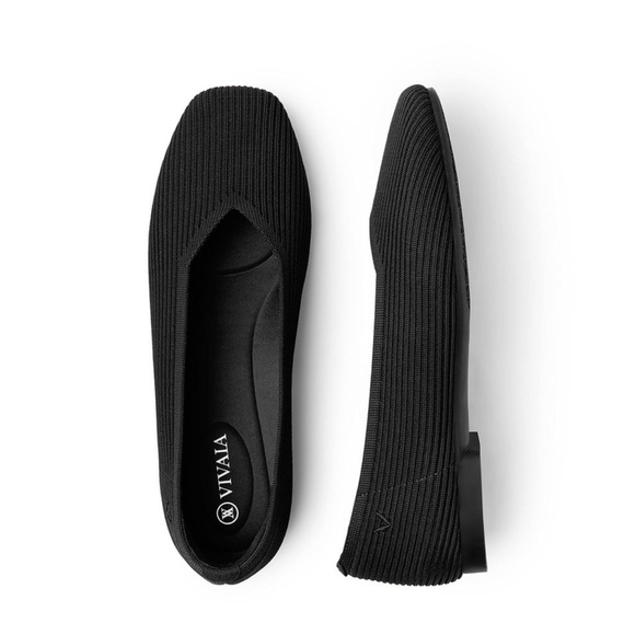 Vivaia Margot‎ 2.0 Black Square Toe Flats Sz 9.5/10 US (40.5) - Picture 1 of 16